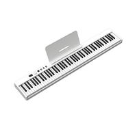 Piano digital plegable de 88 teclas, tamaño completo, con peso, portátil, for principiantes, con Bluetooth, USB/MIDI, pedal de sostenido, funda y atril.(White)