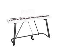 Piano digital portátil de 88 teclas for principiantes, con teclas sensibles a la velocidad, incluye soporte, pedal de sustain y partituras. Incluye teclado, pedal de sustain y partitura.(White)
