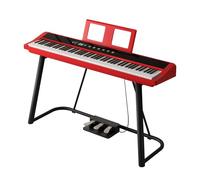 Piano digital portátil for principiantes con teclado de 88 teclas con acción de martillo, tamaño completo, 88 teclas con acción de martillo, soporte, tres pedales y partituras.(Red)
