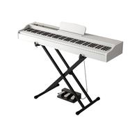 Piano digital portátil for principiantes, con teclado eléctrico de 88 teclas de tamaño completo, sensible a la velocidad, con soporte, tres pedales y atril. Incluye soporte for partituras.(White)