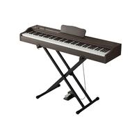 Piano digital portátil for principiantes, con teclado eléctrico de 88 teclas de tamaño completo, sensible a la velocidad, con soporte, pedal de sustain y atril. Incluye partituras.(Brown)