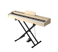 Piano digital portátil for principiantes, con teclado eléctrico de 88 teclas de tamaño completo, sensible a la velocidad, con soporte, pedal de sustain y atril. Incluye partituras.(Beige)