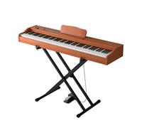 Piano digital portátil for principiantes, con teclado eléctrico de 88 teclas de tamaño completo, sensible a la velocidad, con soporte, pedal de sustain y atril. Incluye partituras.(Orange)