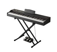 Piano digital portátil for principiantes, con teclado eléctrico de 88 teclas de tamaño completo, sensible a la velocidad, con soporte, tres pedales y atril. Incluye soporte for partituras.(Black)