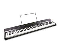Piano digital RockJam de 88 teclas con teclas semipesadas de tamaño completo, fuente de alimentación, atril para partituras, pegatinas para notas de piano y lecciones de Simply Piano.