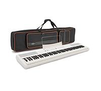 Piano digital SDP-2 con bolsa Gig de Gear4music - Blanco | Piano Digital Contrapesado de 88 Teclas, Alimentado por Red o Pilas, Altavoces y Auriculares Integrados, Bolsa