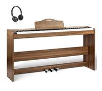 Piano digital STRICH 88 teclas, teclado con acción martillo y teclas ponderadas, teclado de piano eléctrico de tamaño completo con soporte de mueble, altavoces 25Wx2, compatible con USB-MIDI/conexión