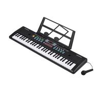 Piano Eléctrico De Órgano Electrónico USB De 61 Teclas Con Micrófono Teclado Electrónico De Música Digital Negro Pantalla LED