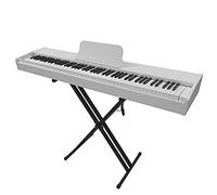 Piano eléctrico digital de 88 teclas,teclado con pantalla táctil con pedal de sostenimiento y lecciones de piano simplemente,función de salida MIDI,para niños/adultos/principiantes (blanco)