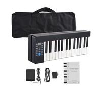 Piano Electrónico Portátil De 61 Teclas Plegable Multifunción LCD Pedal De Sustain Bolsa Portátil(US)