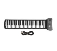 Piano Enrollable, 49 Teclas, Teclado Electrónico Portátil, Teclado Plegable, Piano para Computadora, Tabletas, Sonido Externo o Auriculares, Sonido Envolvente 4D, Alimentado por Batería USB(PM49)