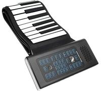 Piano enrollable, 88 Teclas Teclado Recargable Roll Up Piano Altavoz Instrumento Musical Accesorio Eléctrico Negro