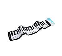Piano enrollable de 37 teclas, piano electrónico portátil de silicona, 8 tonos, 6 canciones de demostración, alimentado por USB, con función de grabación, negro y blanco
