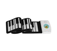Piano enrollable eléctrico digital enrollable, regalo de piano negro y blanco, 71 x 13,5 x 0,9 cm