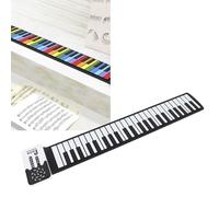 Piano Enrollable, Piano Compacto con Teclado Enrollable De 49 Teclas Piano Plegable para Principiantes Teclado Electrónico Portátil Altavoces Incorporados para Entrenamiento,