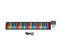 Piano Enrollable, Teclado de Piano Eléctrico de 49 Teclas, Teclado de Piano Portátil de Silicona a Prueba de Agua de Color Arcoíris con 8 Tonos y 6 Canciones de Demostración con