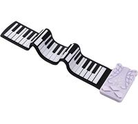 Piano enrollable, Teclado de piano electrónico plegable portátil de 49 teclas, 8 tonos, 6 demostraciones, función de grabación, altavoz incorporado con efecto de trino de mantenimiento de eco
