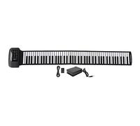 Piano enrollado a mano, piano de silicona enrollable de 88 teclas, piano electrónico portátil y recargable, resistente al agua, diseño de estructura de audio profesional, para adultos (88)
