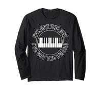 Piano I've Got Key Board Pianist Teclas clásicas en blanco y negro Manga Larga