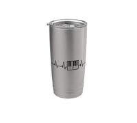 Piano Keyboard Heartbeat para un pianista Vaso térmico de acero inoxidable de doble pared