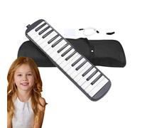 Piano Keyboard, Melodica Air, 32 Key Double Tubes, Safe Mouthpiece Design Mouthpiece, Talk Box Instrument For Beginners & Enthusiasts Black Portable, 16.34x4.13 pulgadas