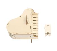 Piano Music Box - Wooden DIY Instrument, Mechanical Model Toy | 8.5x9x9cm Educational Science Music Box Kit, Creative Hand-Cranked Gift, Fun Learning Activity For Kids 7-14 Years