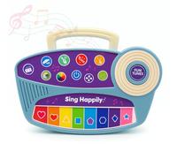 Piano Musical Infantil - AMATOYS - Juguete Educativo con Música y Sonidos para Bebes + 3 Años - Teclado Portátil de Colores con Formas y Canciones - Juego Interactivo para Niños y Niñas (Azul)