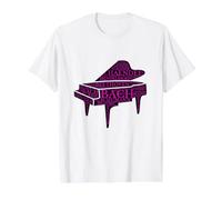 Piano, Musical Pattern for Classical Music Pianists Camiseta gráfica económica, Hombre, Blanco, XL