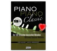 Piano Piano Classic - 100 mejores clásico melodías para Piano - ligeramente arreglados de Gerhard kölbl y Stefan thurner - Ordenador libro con 2 CDs y Bunter herzförmiger Ordenador Pinza