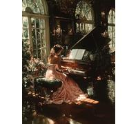 Piano Pintar por Numeros Adultos, Mujer Pintar por Numeros Manualidades Adultos, DIY Paint by Numbers kits con Pinceles y Pinturas Acrílicas, Regalo Mujer, Home Decoracion Habitacion, 60x90cm M-6000