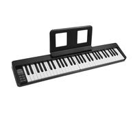 Piano Plegable Portátil de 61 Teclas, Teclado Eléctrico con Atril, Teclas de Tamaño Completo, Piano Digital para Principiantes, Adolescentes y adultos. (BLACK)