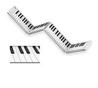 Piano plegable, portátil digital de 88 teclas con batería recargable y MIDI sobre USB - 128 sonidos a través de altavoces estéreo - con bolsa de almacenamiento electrónica de pedal de sostenimiento