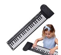 Piano plegable portátil - Teclado de silicona ABS con 49 teclas | Instrumento musical eléctrico digital | Piano de ejercicio de viaje para principiantes, niños aprendiendo y regalo divertido en casa