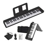 Piano Plegable，Teclado Piano Principiantes，Electrónico Digital Portátil con Pedal de Sostenido Teclas Iluminadas Recargable para Principiantes，Adolescentes，Paquete de Piano Digital Plegable