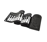 Piano, Portátil Enrollable Piano Suave para Jugar Ligero 49 Teclas para Niños para Enseñar para Regalo Musical para Niños para Desarrollar Intereses(negro)