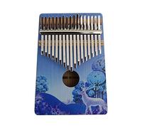 Piano portátil Piano de pulgar, o, Piano de pulgar de madera portátil de 17 teclas con dibujo coloreado Instrumento musical Regalo for amantes de la música Estudiantes principiantes (Tamaño: Animales)