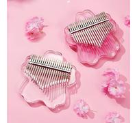 Piano portátil Sakura dedo pulgar 17/21 teclas Pinky Mini Kalimba Finger Instrumento musical Regalos para principiantes (transparente 17 teclas)