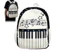 Piano Print Travel Backpack - Lightweight Laptop Luggage Bag For College