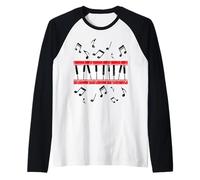 Piano Retro Música Notas Teclado Músico Pianista Clásico Camiseta Manga Raglan