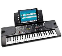 RockJam Piano con teclado de 49 teclas con fuente de alimentación, atril para partituras, pegatinas para notas y lecciones simples.
