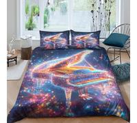 Piano Sheet - Funda nórdica ligera y suave, diseño de Dreamy para dormitorio y dormitorio (220 x 240 cm)