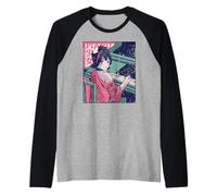 Piano Shojo Adolescente Chica Anime Vintage Japonés Camiseta Manga Raglan
