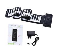 Piano Teclado Piano Electrónico Portátil Enrollable De Silicona Suave Con 61 Teclas Altavoz Incorporado Función MIDI Y Pedal De Piano(Type2)