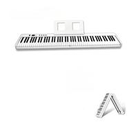 Piano Teclado Piano plegable de 88 teclas para principiantes, piano electrónico portátil, práctica profesional, uso doméstico(White)