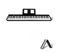 Piano Teclado Piano plegable de 88 teclas para principiantes, piano electrónico portátil, práctica profesional, uso doméstico(Black)