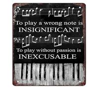 Piano Wrong Note Quote Tin Sign Music Teacher Studio Wall Decor 12x8 Inch