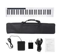 Pianos Digitales Para Instrumento De Música Digital 61 Teclas Y Negro Piano Órgano Teclado Electrónico(White)