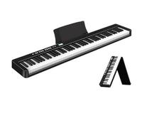 Pianos Digitales Para Piano Eléctrico Portátil Plegable De 88 Teclas Para Adultos Y Principiantes Instrumentos De Teclado Profesionales Órgano Electrónico(Black)