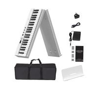 Pianos Digitales Para Piano Plegable De 88 Teclas Piano Electrónico Para Adultos Controlador MIDI Para Principiantes Teclado Musical Portátil Profesional(White,US)