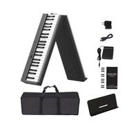 Pianos Digitales Para Piano Plegable De 88 Teclas Piano Electrónico Para Adultos Controlador MIDI Para Principiantes Teclado Musical Órgano Eléctrico Portátil(Black,US)